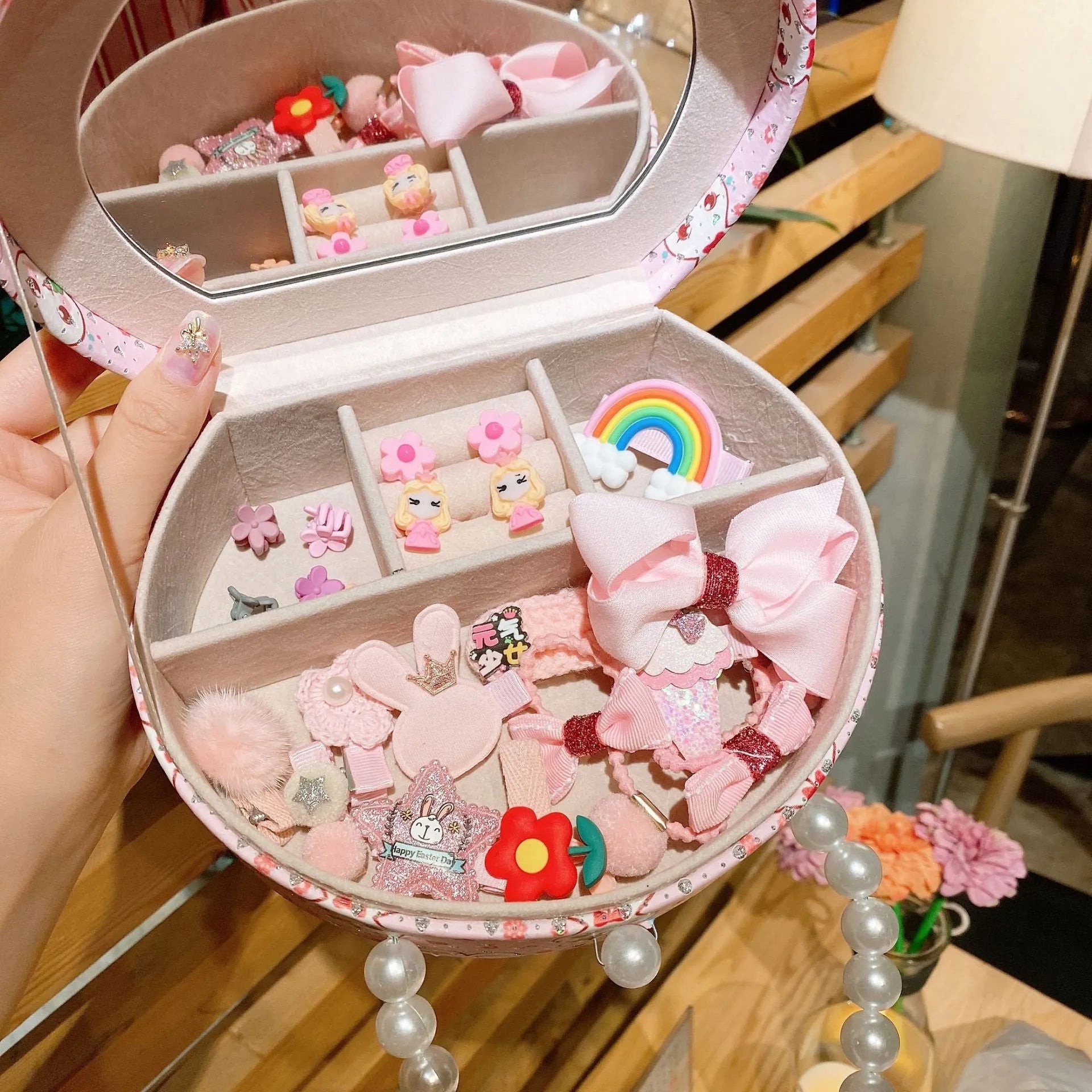 Cocoli cartoon character cloth headdress hair clip jewellery set for children in a gift box with storage.