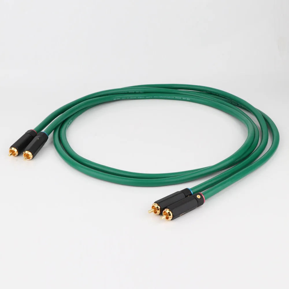 4-core silver-plated copper audio cable with Budweiser RCA connectors for CD decoder amplifier connection