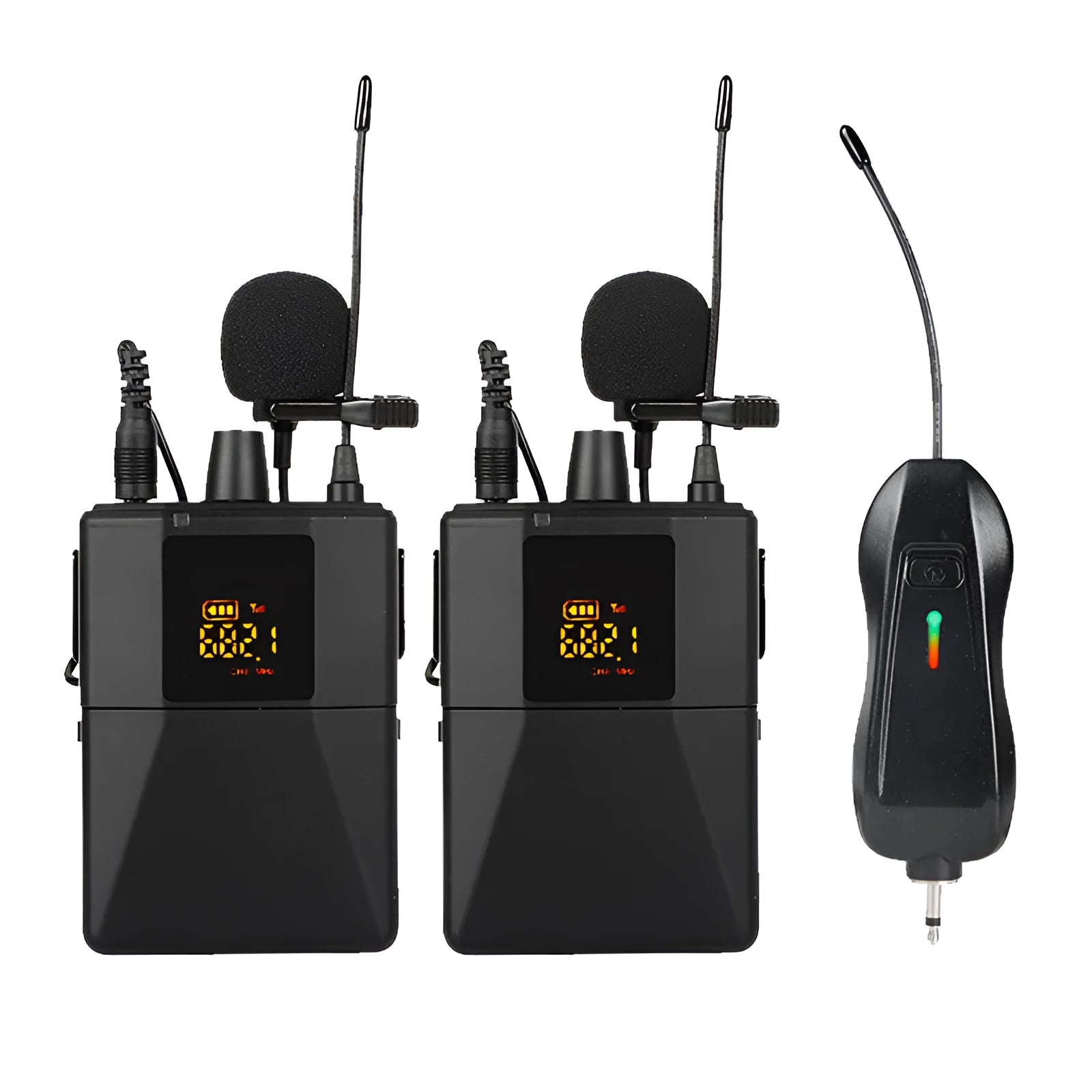 Black Little Bee X3 wireless lavalier lapel microphone and USB C transmitter unit.