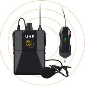 Black Little Bee X3 wireless lavalier lapel microphone and USB C transmitter unit.