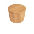 Bamboo seasoning box with choice of compartments and a 7.5cm bamboo spoon on a kitchen counter.
