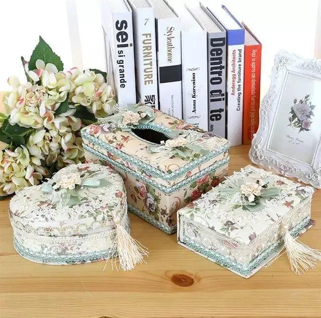 Ceramic tissue box holder in apricot colour with conventional pump opening