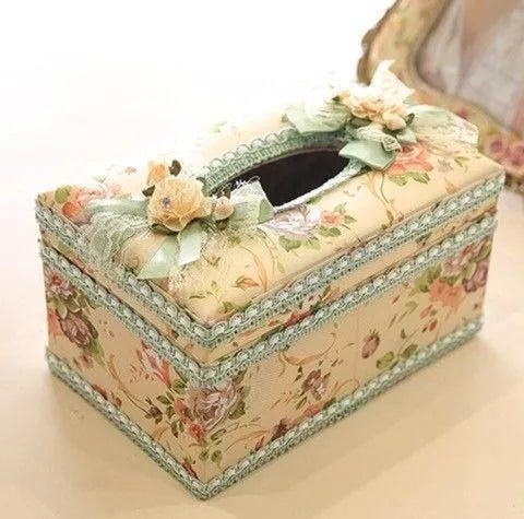 Ceramic tissue box holder in apricot colour with conventional pump opening