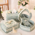 Ceramic tissue box holder in apricot colour with conventional pump opening
