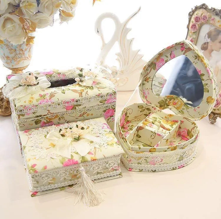 Ceramic tissue box holder in apricot colour with conventional pump opening