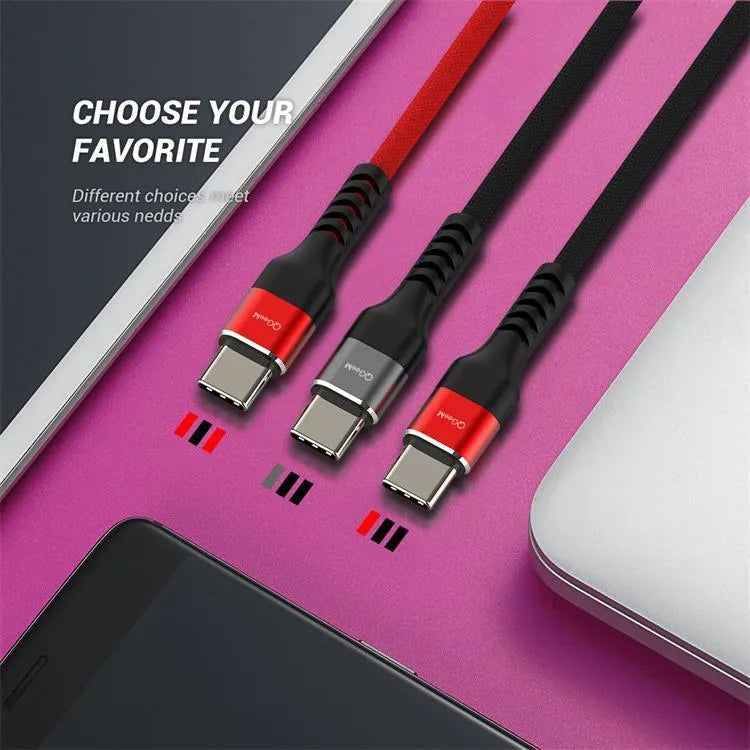 Black and red USB A to USB Type-C fast charging and data cable for Android phones.