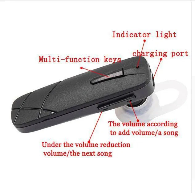 Mini wireless Bluetooth V4.1 headset in black or white with earplug design