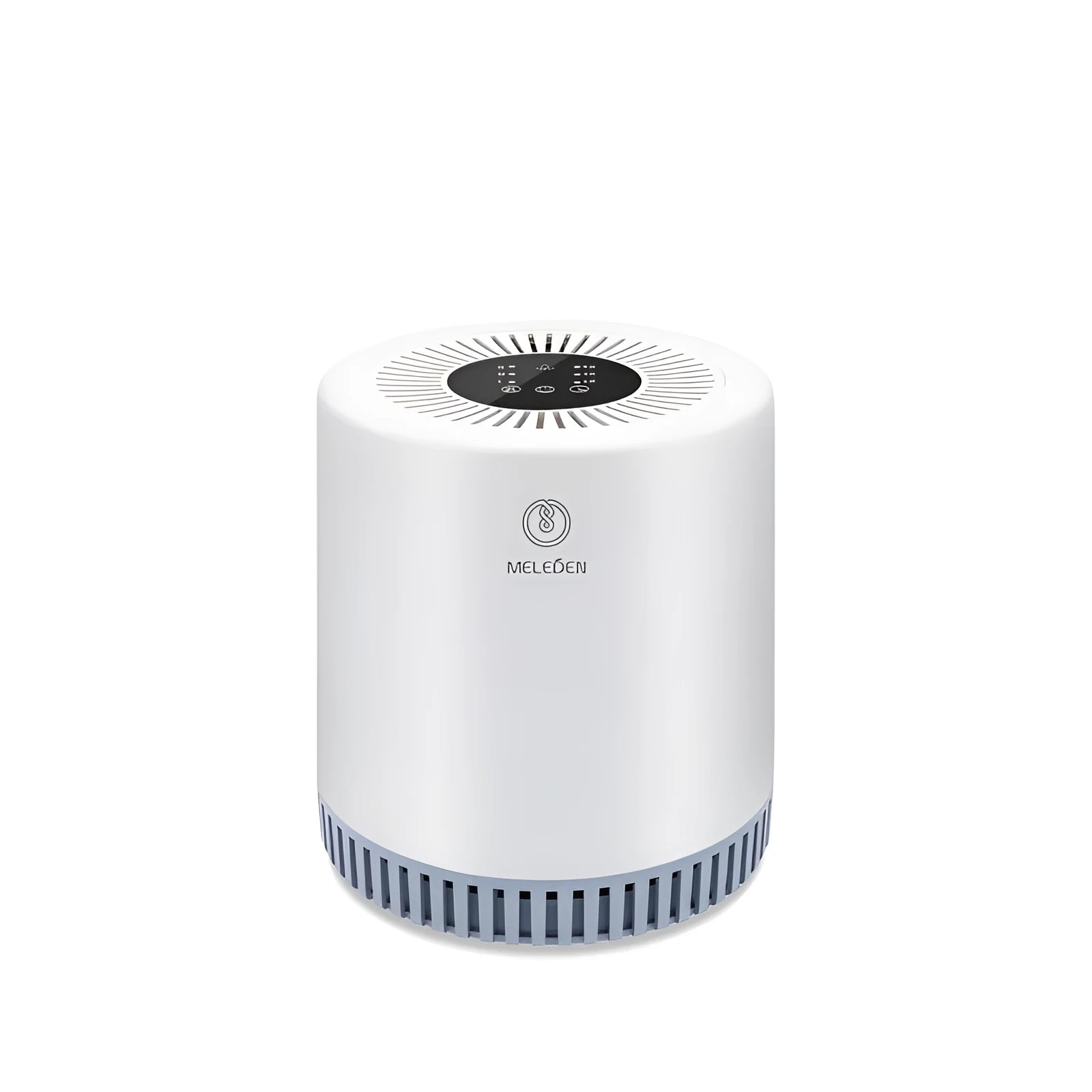 White household air purifier unit with HEPA filter for medium-sized rooms.
