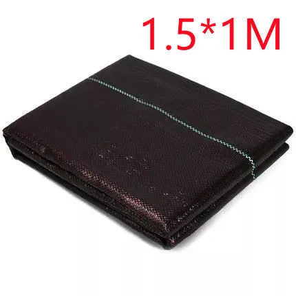 Black composite woven polyethylene weed-proof cloth roll for agricultural greenhouse use.