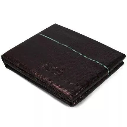 Black composite woven polyethylene weed-proof cloth roll for agricultural greenhouse use.