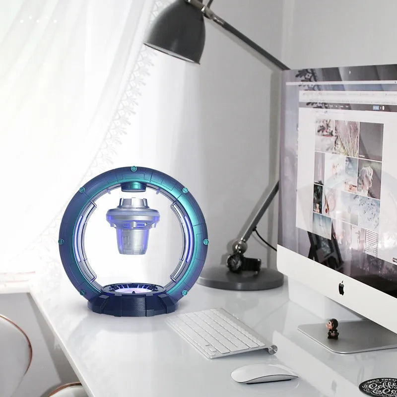 Magnetic levitation Bluetooth speaker UFO shape chameleon colour with breathing light on black base