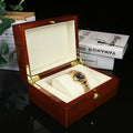 Brown MDF gloss paint custom packaging box with silk screen decoration, 18x13.5x8.5cm, heaven and earth cover