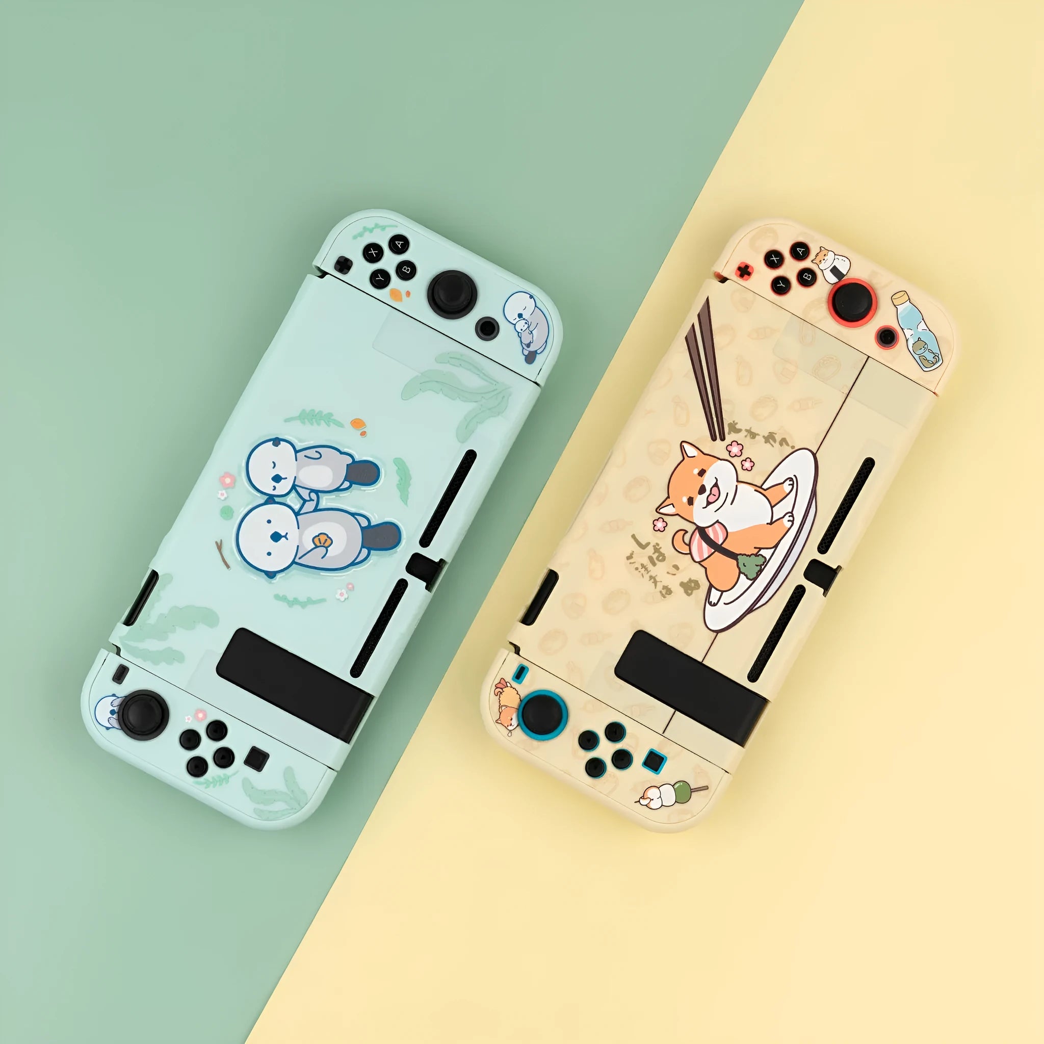 Nintendo Switch Lite silicone protective case with back grip housing and optional rocker sleeves