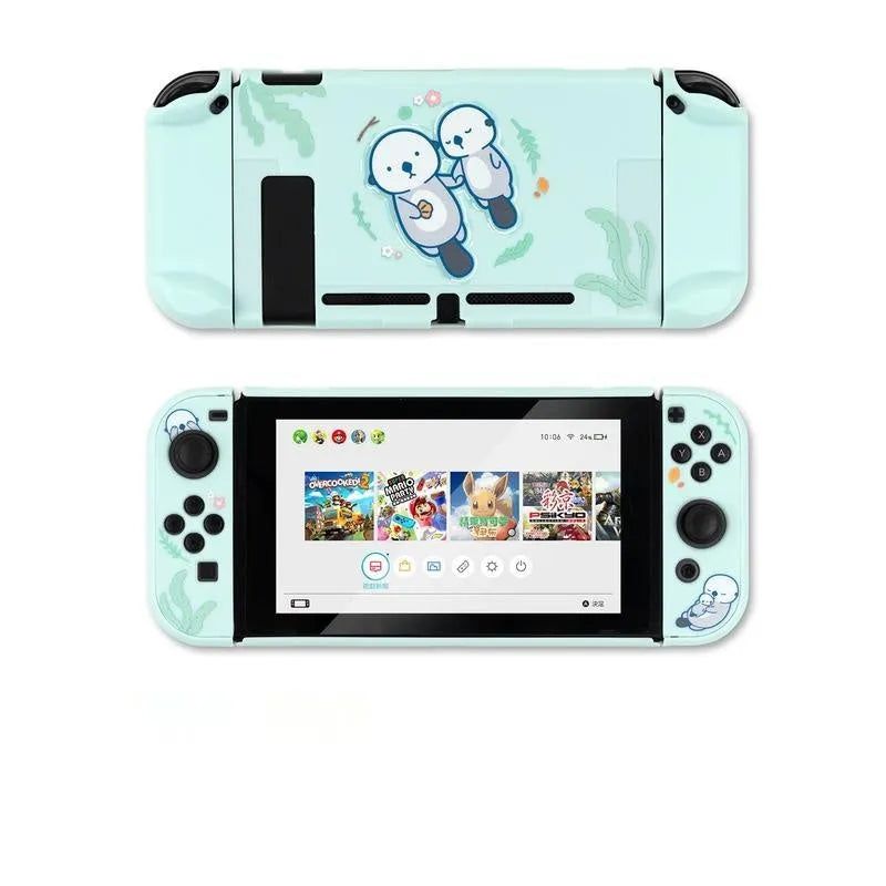 Nintendo Switch Lite silicone protective case with back grip housing and optional rocker sleeves
