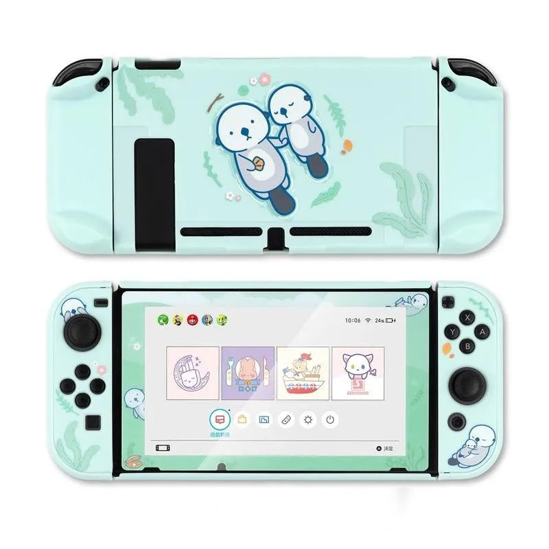 Nintendo Switch Lite silicone protective case with back grip housing and optional rocker sleeves