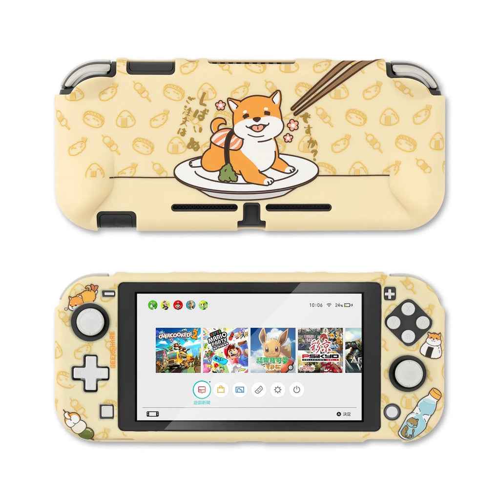 Nintendo Switch Lite silicone protective case with back grip housing and optional rocker sleeves