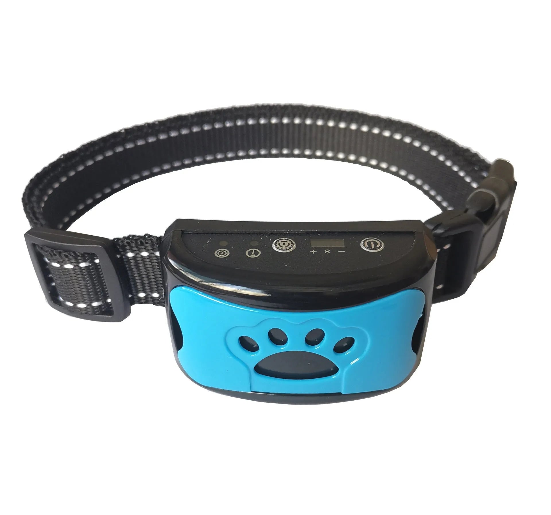 Waterproof rechargeable dog training collar with remote control in black colour, adjustable 6-35cm neck strap
