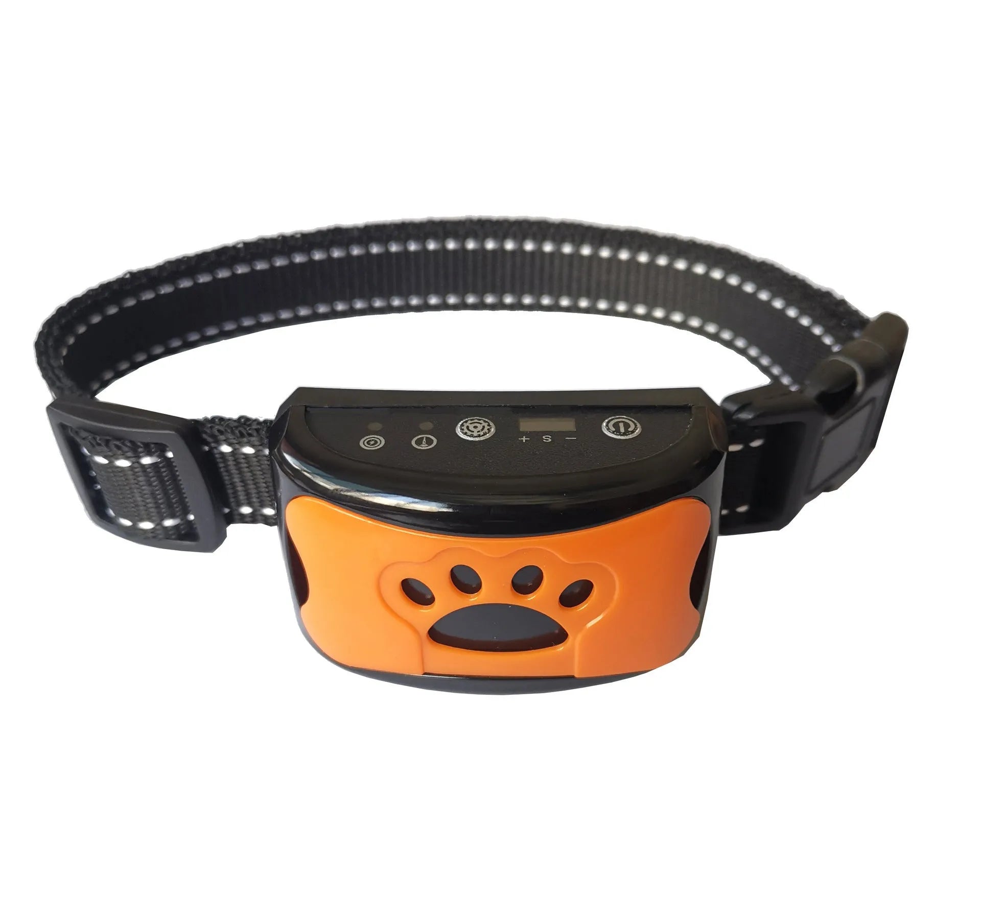 Waterproof rechargeable dog training collar with remote control in black colour, adjustable 6-35cm neck strap