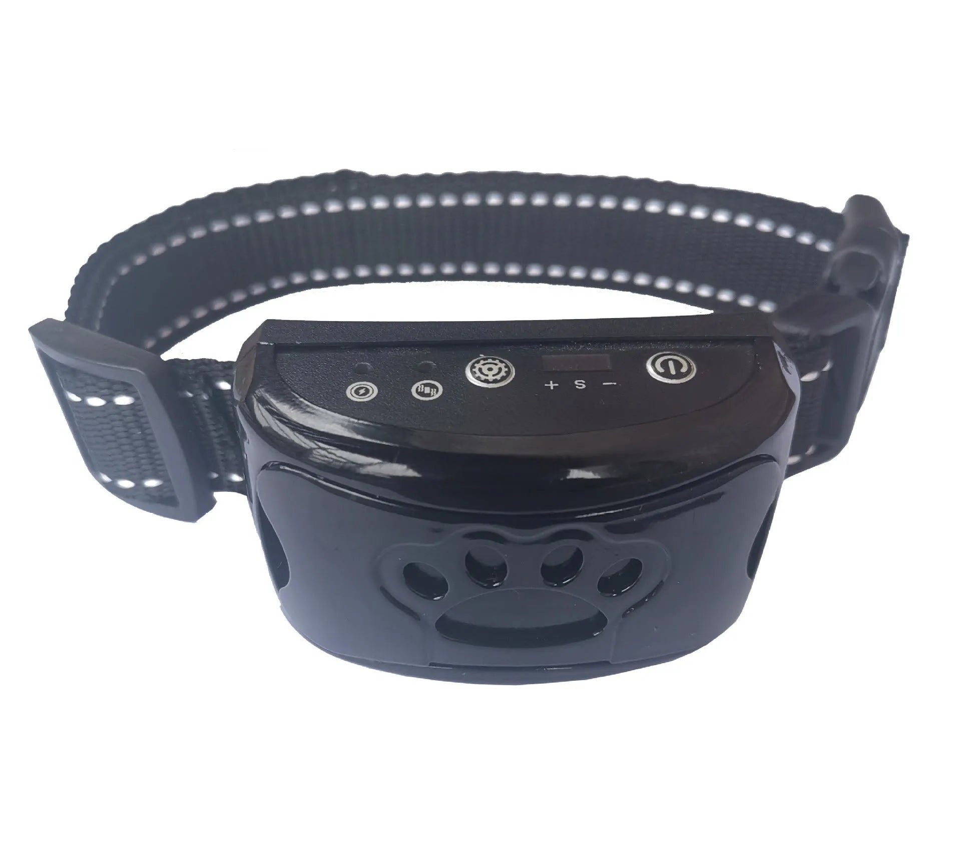 Waterproof rechargeable dog training collar with remote control in black colour, adjustable 6-35cm neck strap