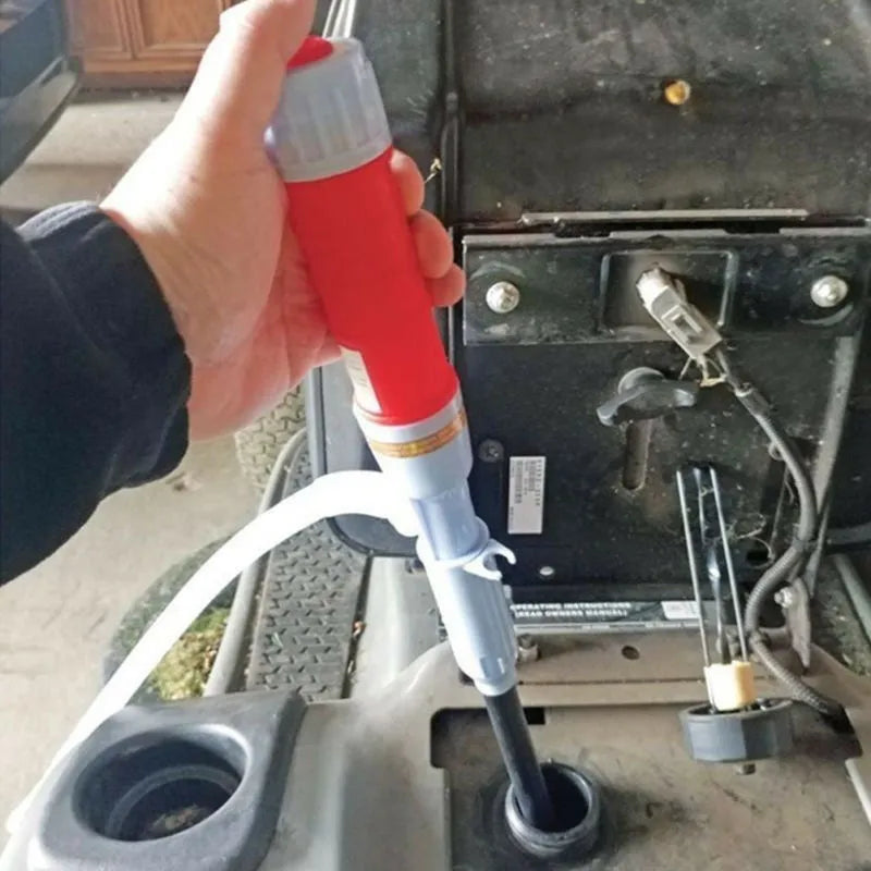 Manual siphon hand pump for fuel oil gasoline transfer in blue or red PP material