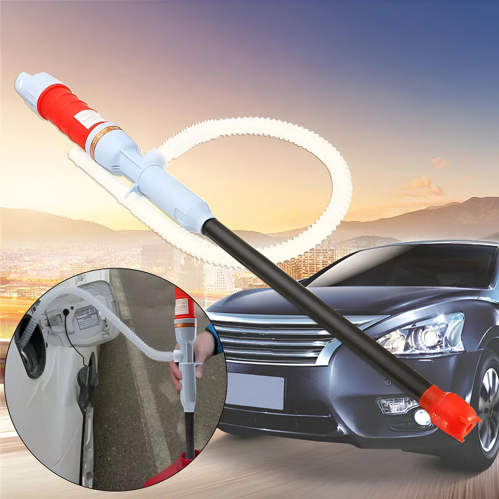 Manual siphon hand pump for fuel oil gasoline transfer in blue or red PP material