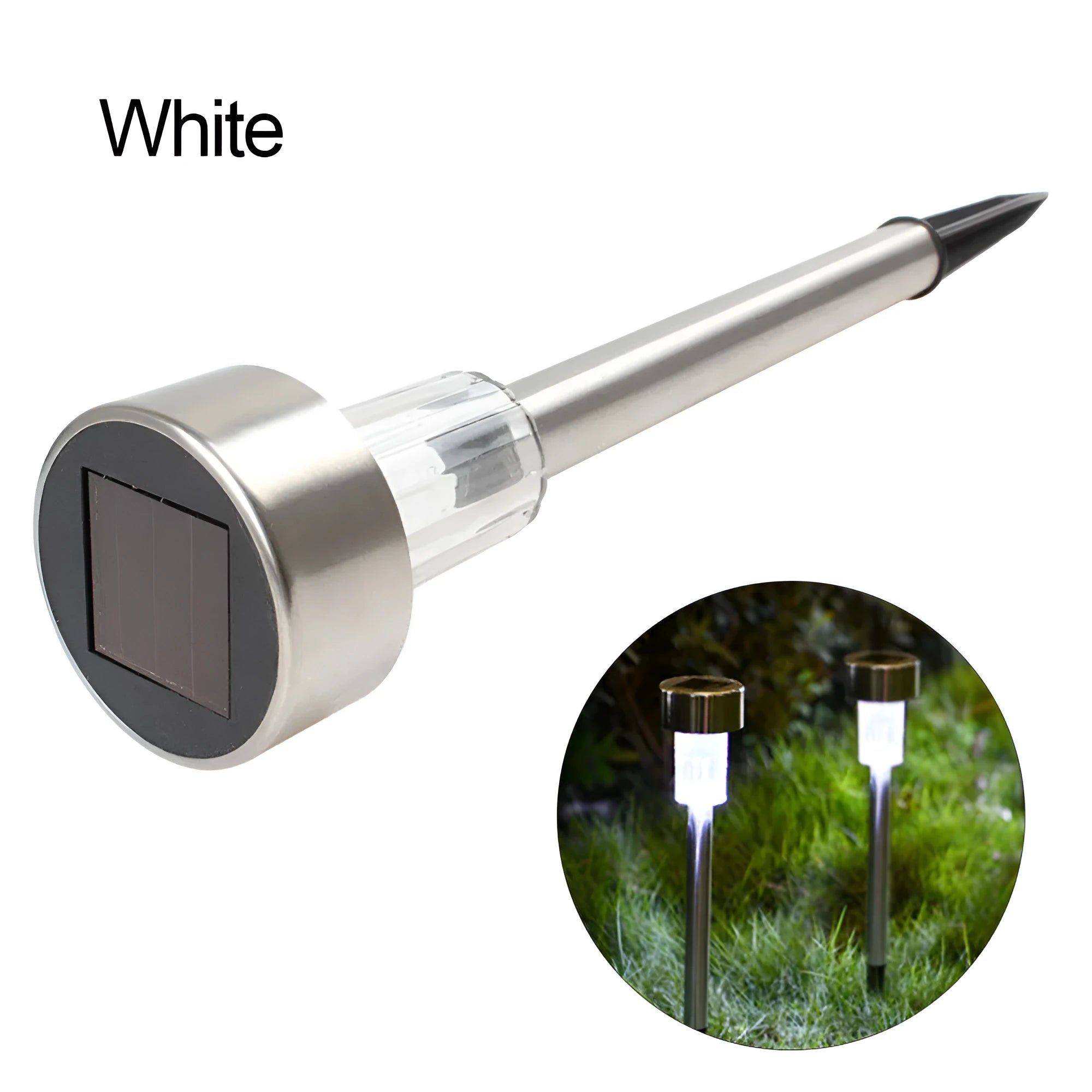 Stainless steel garden landscape light with LED bulb and pastoral design for outdoor pathways.