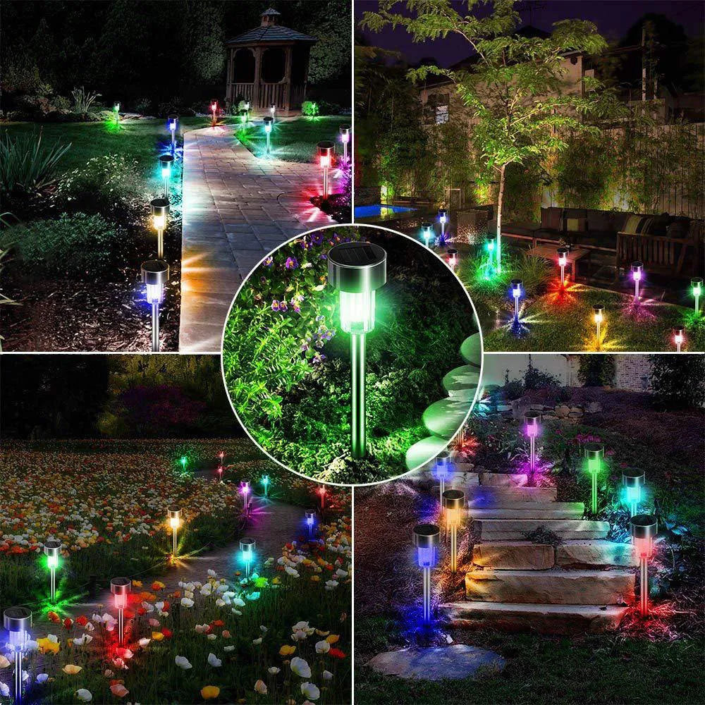 Stainless steel garden landscape light with LED bulb and pastoral design for outdoor pathways.