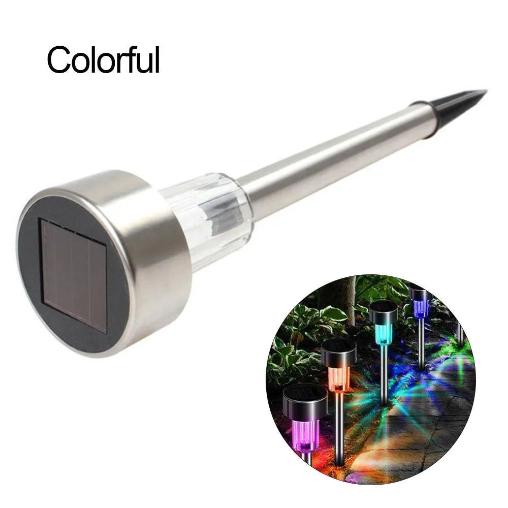 Stainless steel garden landscape light with LED bulb and pastoral design for outdoor pathways.