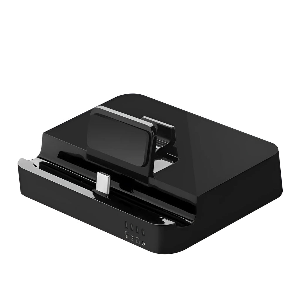 Black base mobile phone dock converter for HD video output to external displays