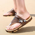 Men's flat heel sandals with PU upper and EVA sole, overshoe style, in blue or bronze, sizes 39-45