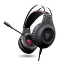 Black wired USB computer headset with microphone for PC desktop and notebook audio use