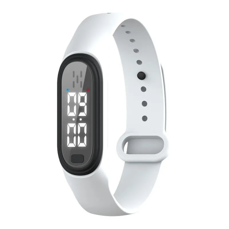 Ultrasonic electronic mosquito repellent watch bracelet in black, white, blue, pink colours