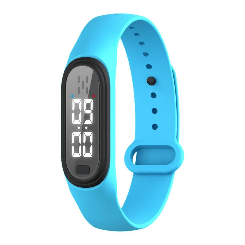 Ultrasonic electronic mosquito repellent watch bracelet in black, white, blue, pink colours