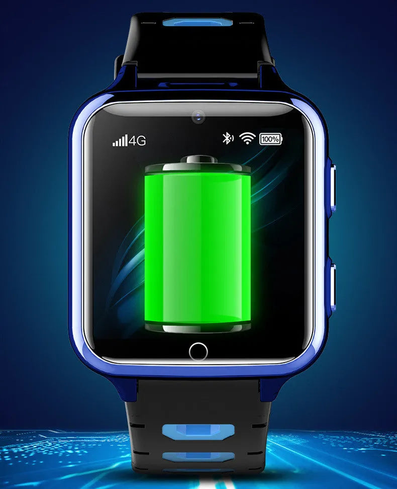 Children's smart sports learning watch with 1.54-inch screen in black, blue, or pink silicone wristband