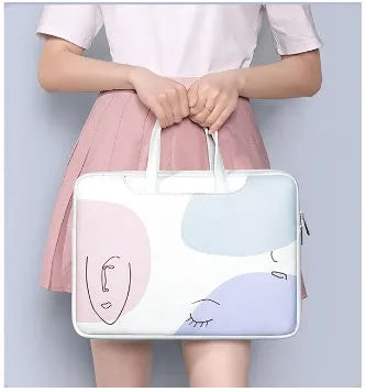 Blue waterproof shockproof 15.6-inch laptop bag with zipper and soft handle