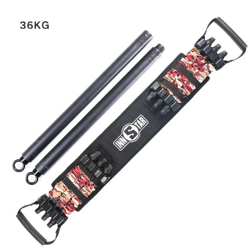 Camouflage nylon bench press stretcher with three-level resistance adjustment and soft rubber handle
