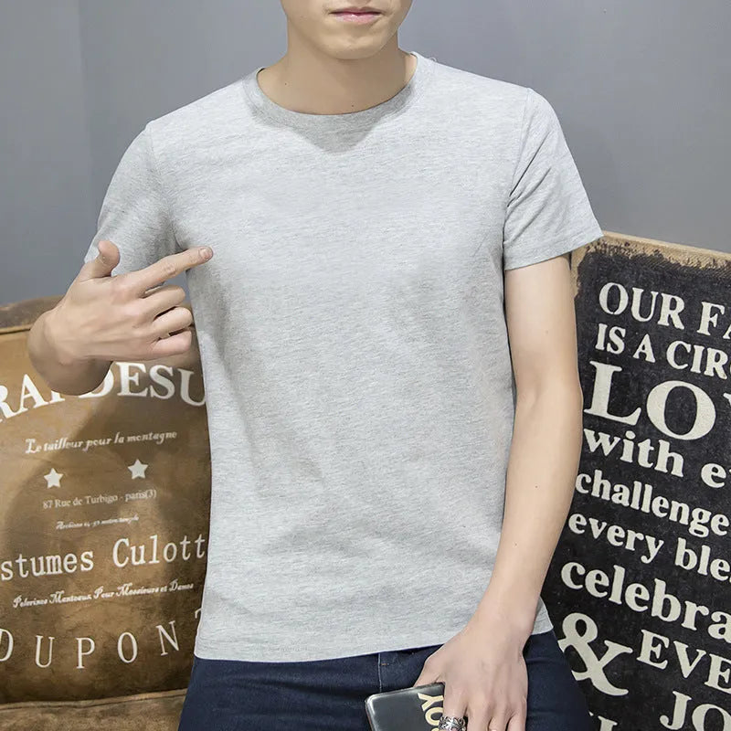 Casual men's linen V-neck t-shirt with button detail in black, size M to 4XL