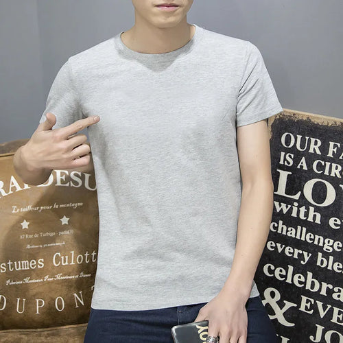 Casual men's linen V-neck t-shirt with button detail in black, size M to 4XL