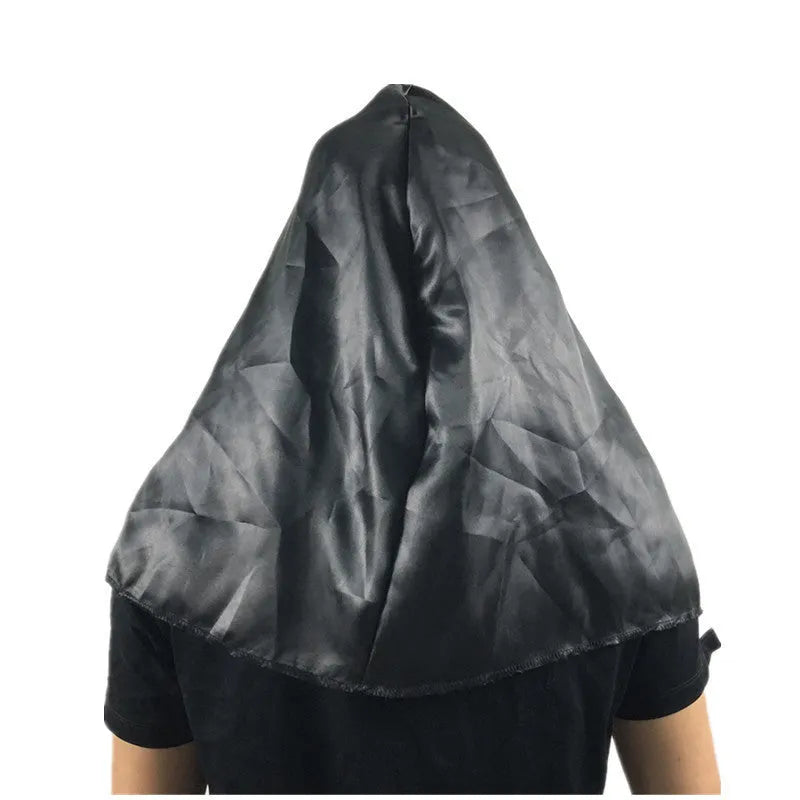 Halloween scary nun mask with closed mouth style option, plastic regular size party prop