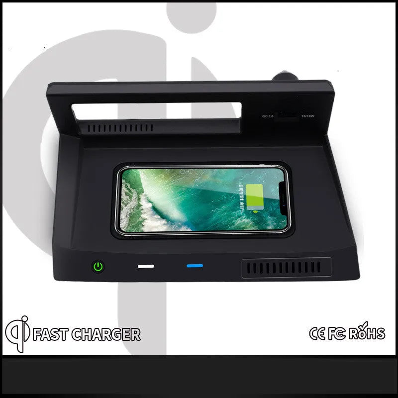 Car mobile phone wireless charger for Tiguan L with fast charge QI standard and USB output