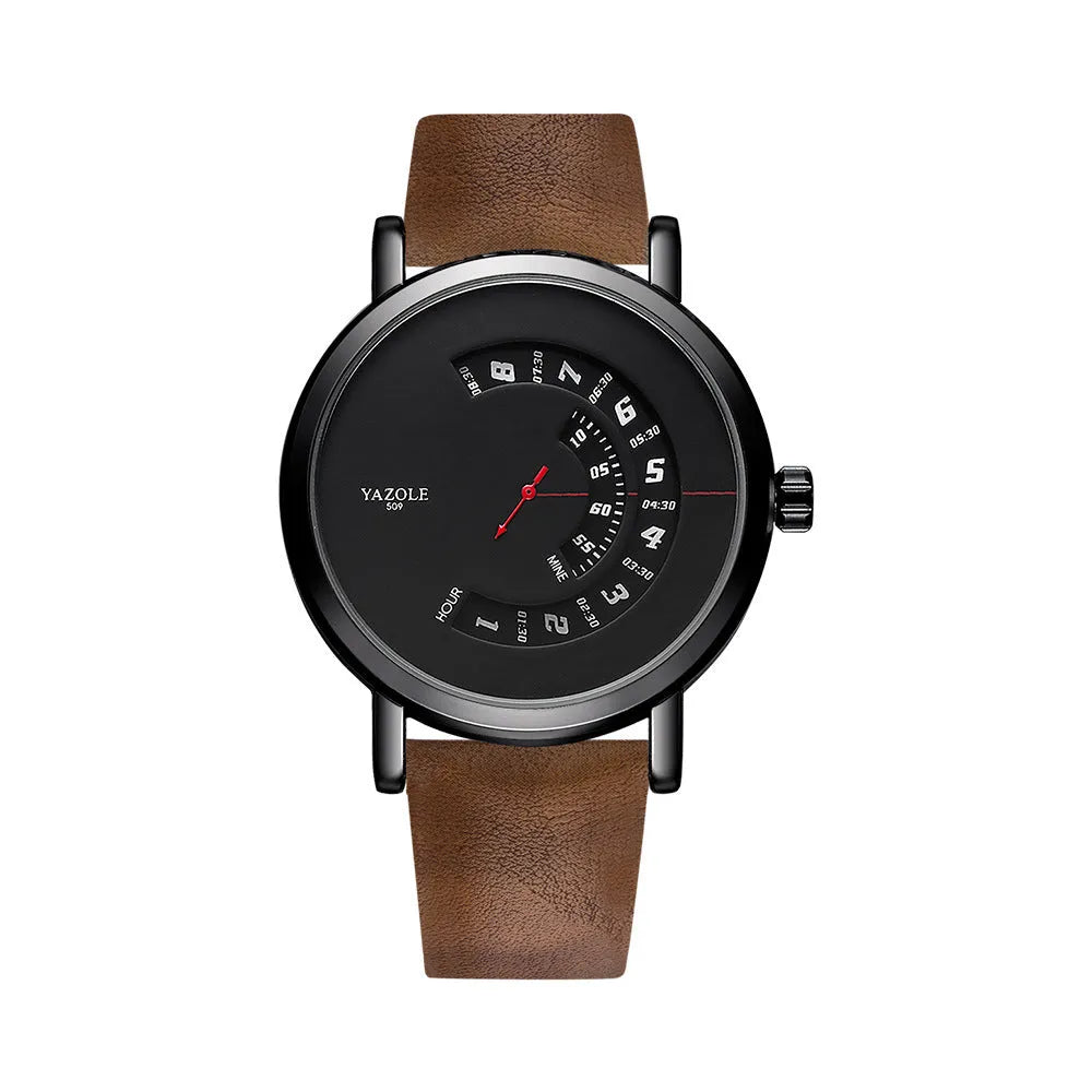 Men's metal quartz watch with 30m water resistance and mineral glass crystal