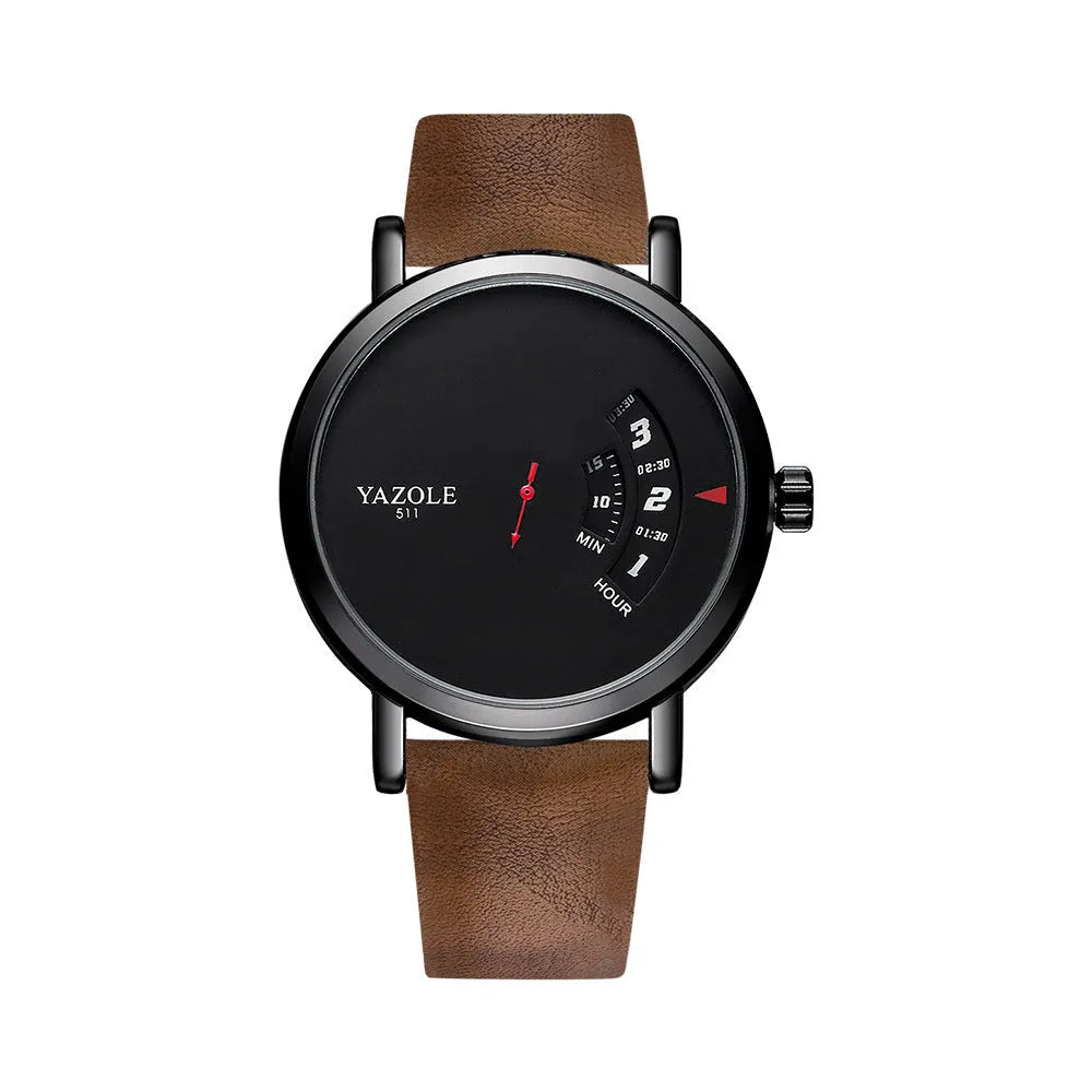 Men's metal quartz watch with 30m water resistance and mineral glass crystal