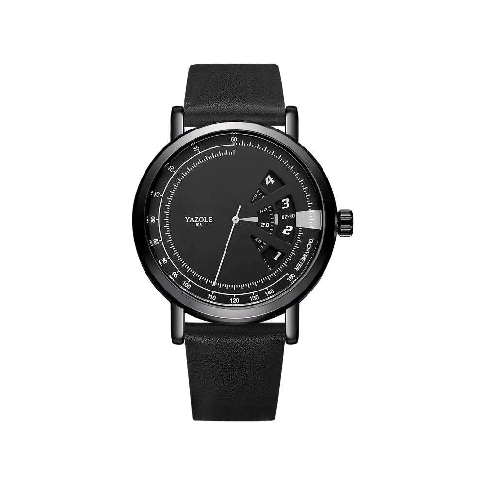 Men's metal quartz watch with 30m water resistance and mineral glass crystal