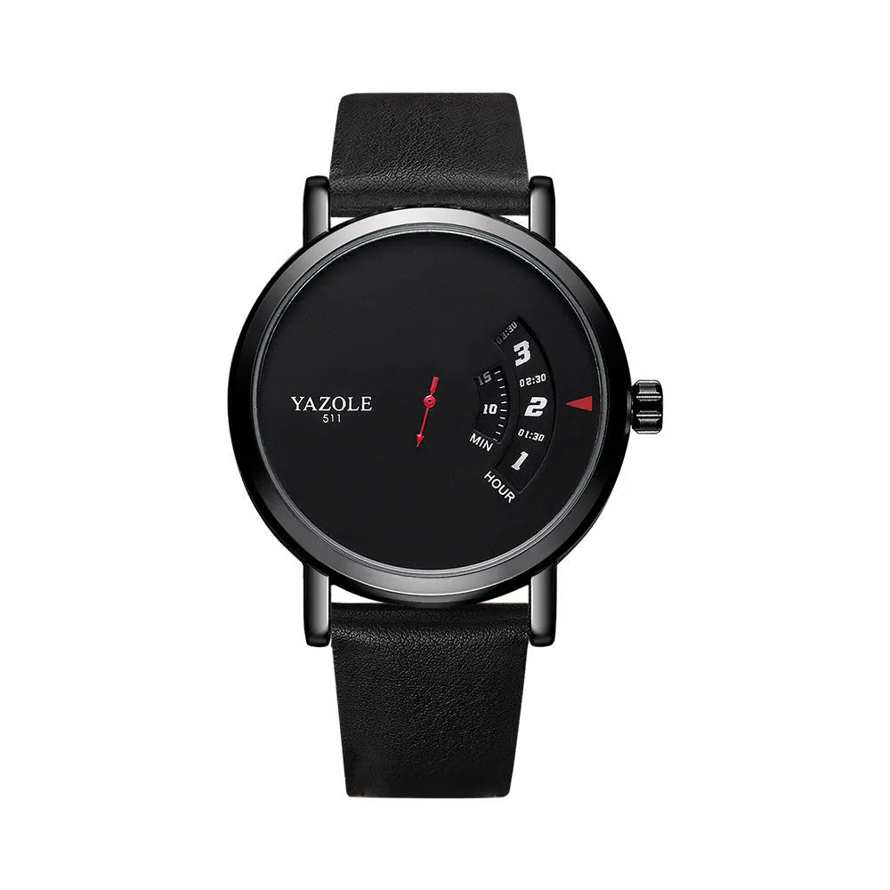 Men's metal quartz watch with 30m water resistance and mineral glass crystal