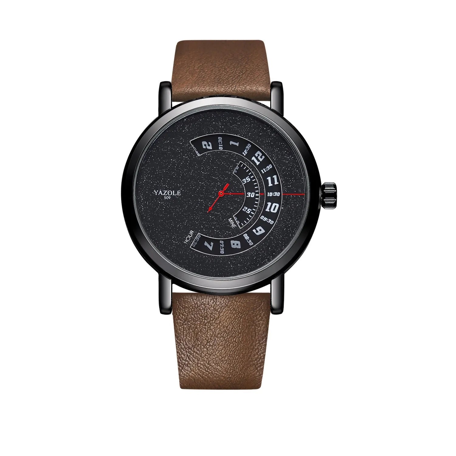 Men's metal quartz watch with 30m water resistance and mineral glass crystal