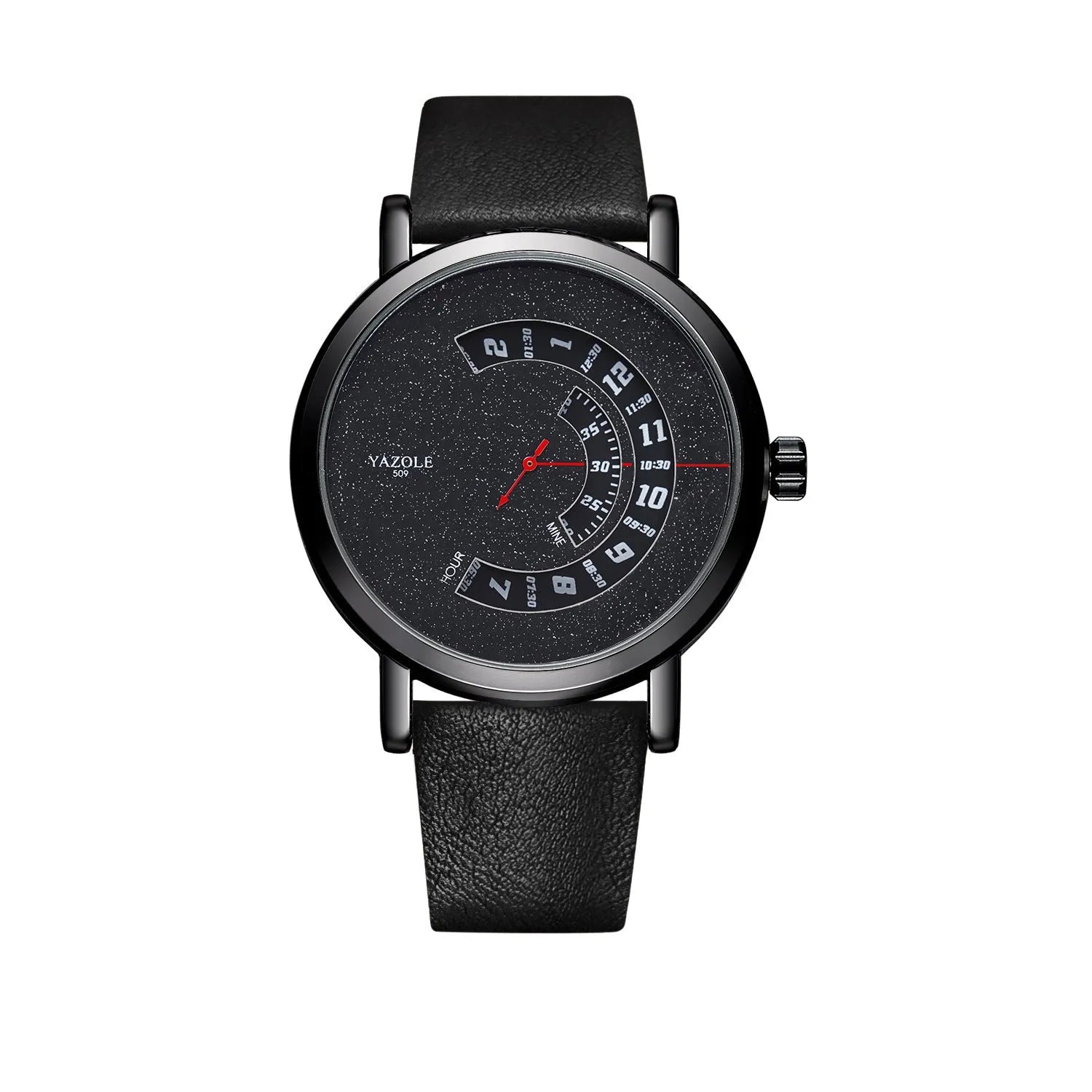 Men's metal quartz watch with 30m water resistance and mineral glass crystal
