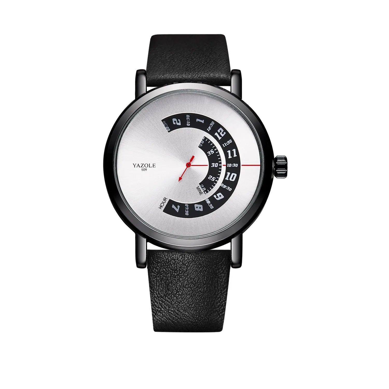 Men's metal quartz watch with 30m water resistance and mineral glass crystal