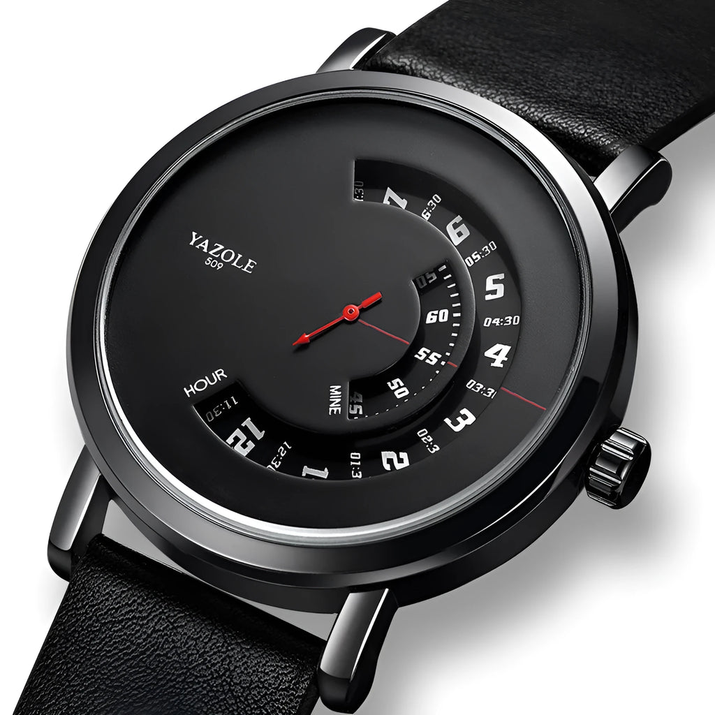 Men's metal quartz watch with 30m water resistance and mineral glass crystal