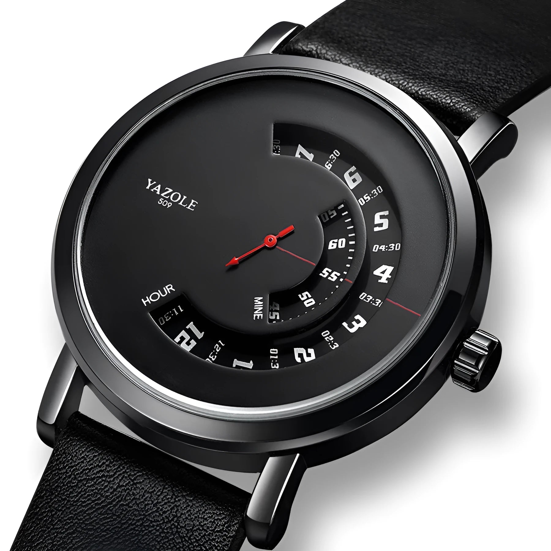 Men's metal quartz watch with 30m water resistance and mineral glass crystal