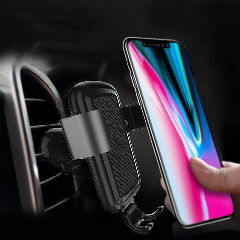 Black car wireless charger made from PVC and magnesium aluminium alloy on a car dashboard